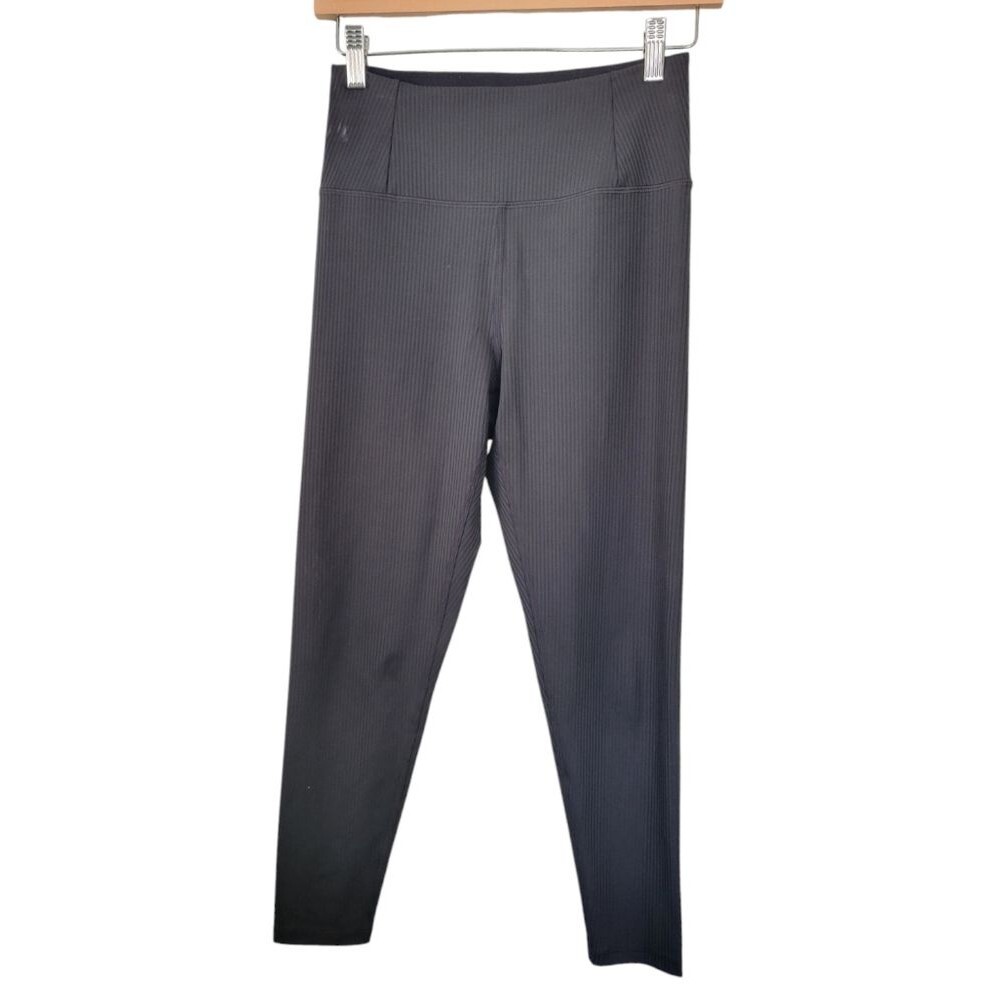Girlfriend Collective Rib High-Rise 7/8 Leggings in Black Size Small
